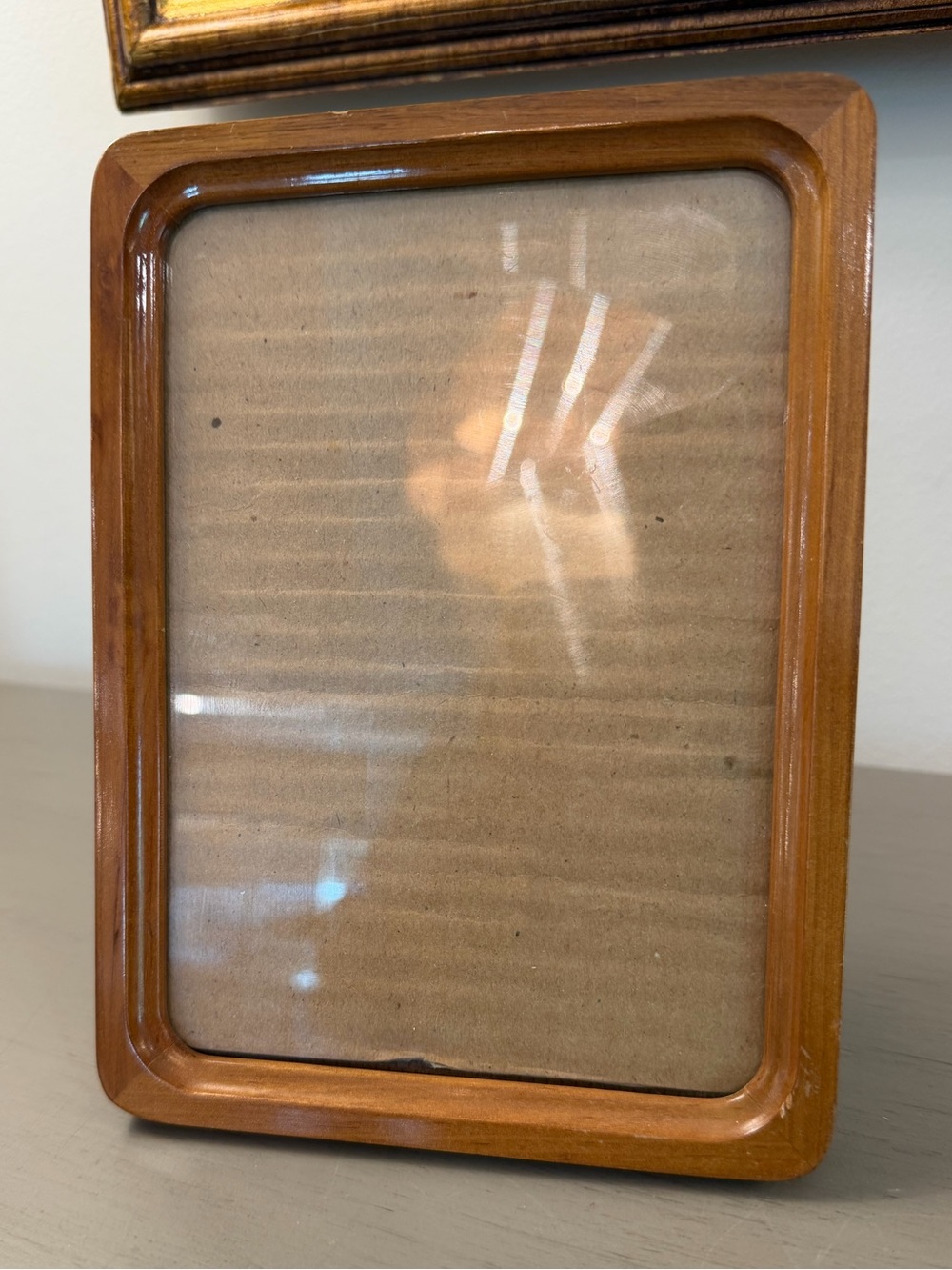 Vintage Mid Century Danish Modern Teak Picture Frame 5x7 Photo Made In Thailand